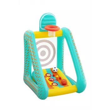 Bestway Perfect Aim 3-in-1 φουσκωτό παιχνίδι αυλής, Φουσκωτό κέντρο παιχνιδιού, 5 ετών, Πολυβινυλοχλωρίδιο (PVC), Πολύχρωμο