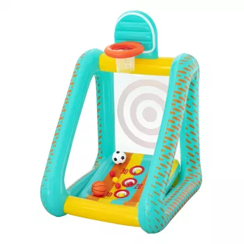 Bestway Perfect Aim 3-in-1 φουσκωτό παιχνίδι αυλής, Φουσκωτό κέντρο παιχνιδιού, 5 ετών, Πολυβινυλοχλωρίδιο (PVC), Πολύχρωμο
