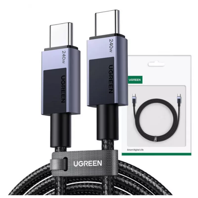 Ugreen 45068 Καλώδιο USB 2 m USB C 0,48 Gbit/s 240 W Μαύρο, Γκρι