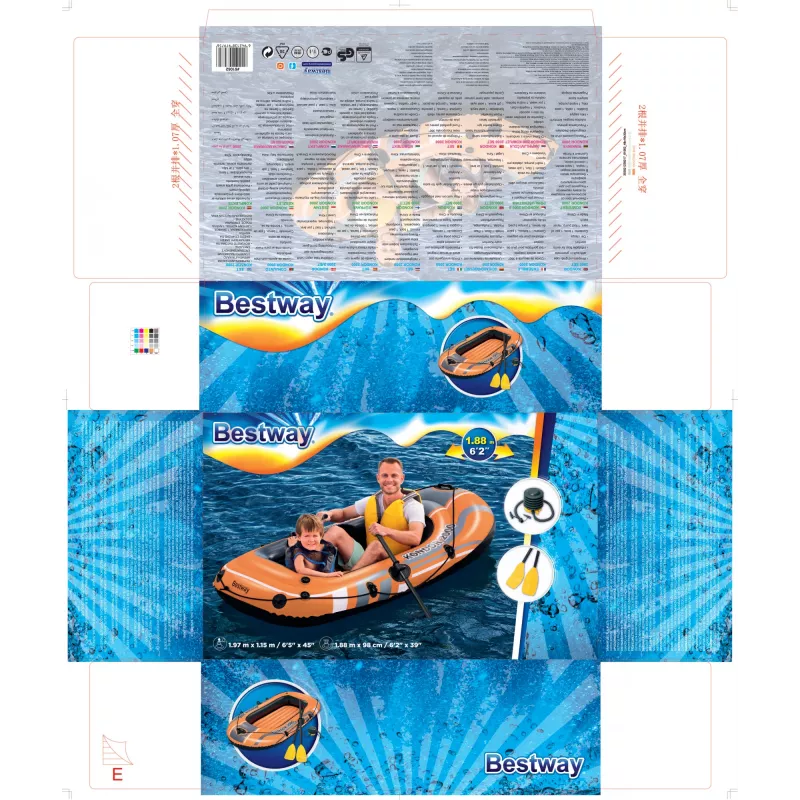 Bestway HYDRO-FORCE Φουσκωτή βάρκα - με κουπιά και αντλία ποδιού