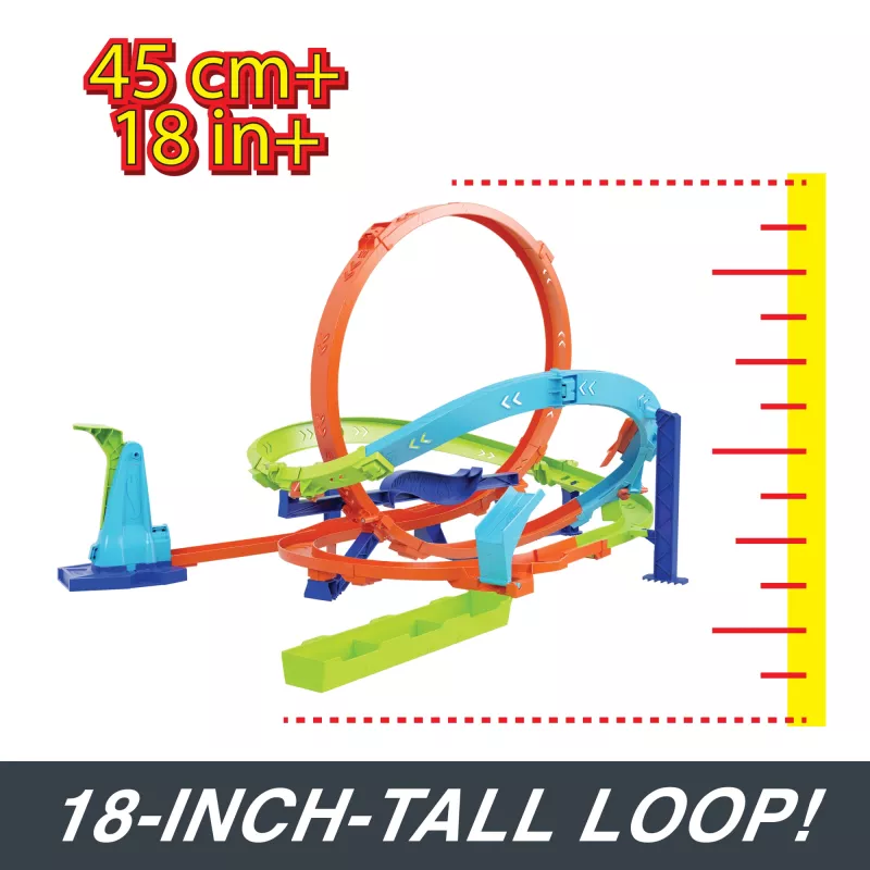 Hot Wheels Action Loop Cyclone Challenge σετ πίστας με αυτοκινητάκι κλίμακας 1:64, εύκολη αποθήκευση