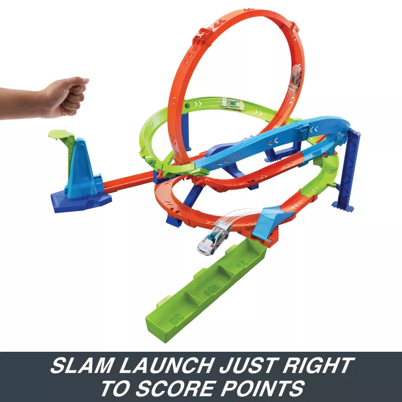 Hot Wheels Action Loop Cyclone Challenge σετ πίστας με αυτοκινητάκι κλίμακας 1:64, εύκολη αποθήκευση