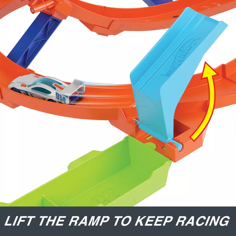Hot Wheels Action Loop Cyclone Challenge σετ πίστας με αυτοκινητάκι κλίμακας 1:64, εύκολη αποθήκευση