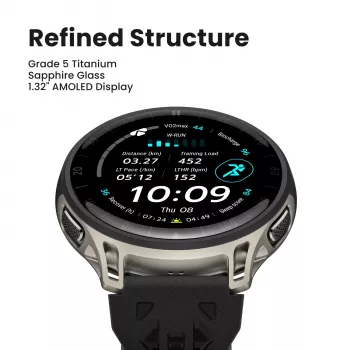 Amazfit Cheetah 2 Pro 3,35 cm (1,32 ίντσες) AMOLED 48 mm ψηφιακό 466 x 466 Pixel οθόνη αφής Titanium Wi-Fi