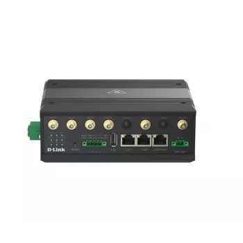D-Link 5G IIoT Gateway, gateway κινητής τηλεφωνίας, μαύρο, Gigabit Ethernet, 10,100,1000 Mbit/s, 802.11a, 802.11b, 802.11g, Wi-Fi 4 (802.11n), Wi-Fi 5 (802.11ac), 300,866 Mbit/s
