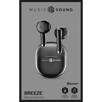 Music Sound Breeze Ασύρματα ακουστικά Bluetooth κάψουλας με πολύχρωμη θήκη
