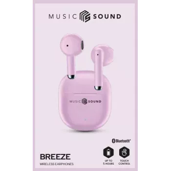 Music Sound Breeze Ασύρματα ακουστικά Bluetooth κάψουλας με πολύχρωμη θήκη