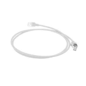 ACT Λευκό 10 μέτρα LSZH U/FTP CAT6A Slimline καλώδιο patch κέντρου δεδομένων χωρίς γλωττίδες με βύσματα RJ45