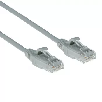 ACT Γκρι 0,15 μέτρα LSZH U/UTP CAT6 Datacenter Slimline καλώδιο patch, χωρίς γλωττίδες με βύσματα RJ45