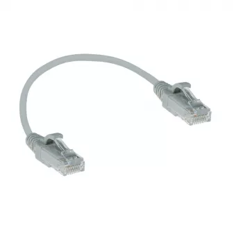 ACT Γκρι 0,15 μέτρα LSZH U/UTP CAT6 Datacenter Slimline καλώδιο patch, χωρίς γλωττίδες με βύσματα RJ45