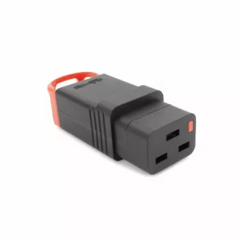ACT C19 IEC Lock+ επανασυνδεόμενο μαύρο, PA190100BK, C19, Ευθύ, υποδοχή θηλυκή, 250 V, 16 A, Μαύρο, Κόκκινο