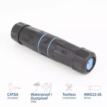 ACT SD6521 CAT6A εξωτερικός σύνδεσμος καλωδίου IP68
