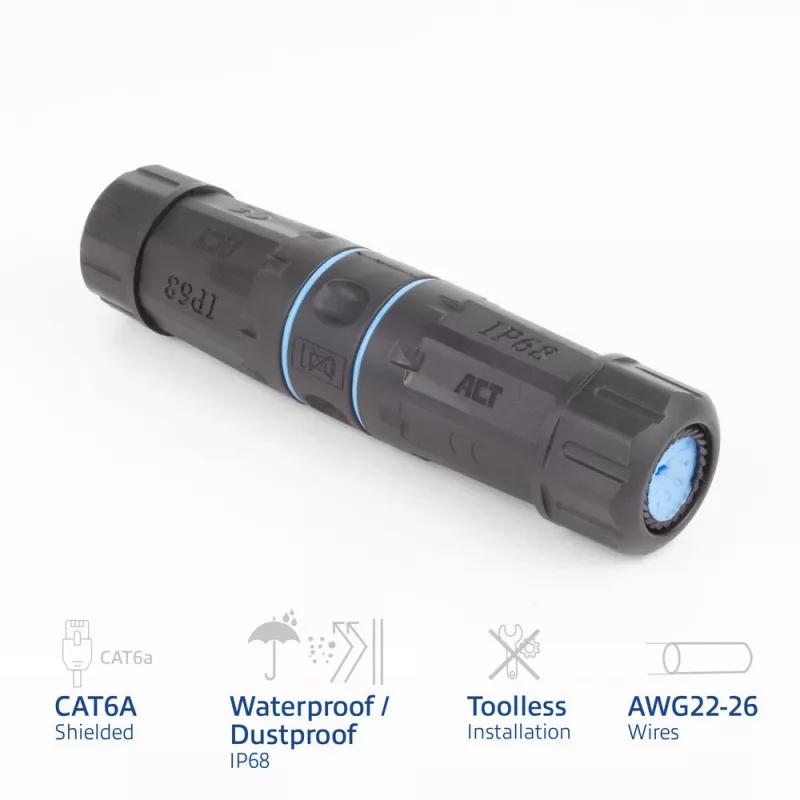 ACT SD6521 CAT6A εξωτερικός σύνδεσμος καλωδίου IP68