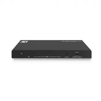 ACT Διαχωριστής 4K HDMI, 1 σε 4, υποστήριξη EDID, HDMI, 4x HDMI, 3840 x 2160 Pixel, μαύρο, 4K Ultra HD, 10,2 Gbit/s