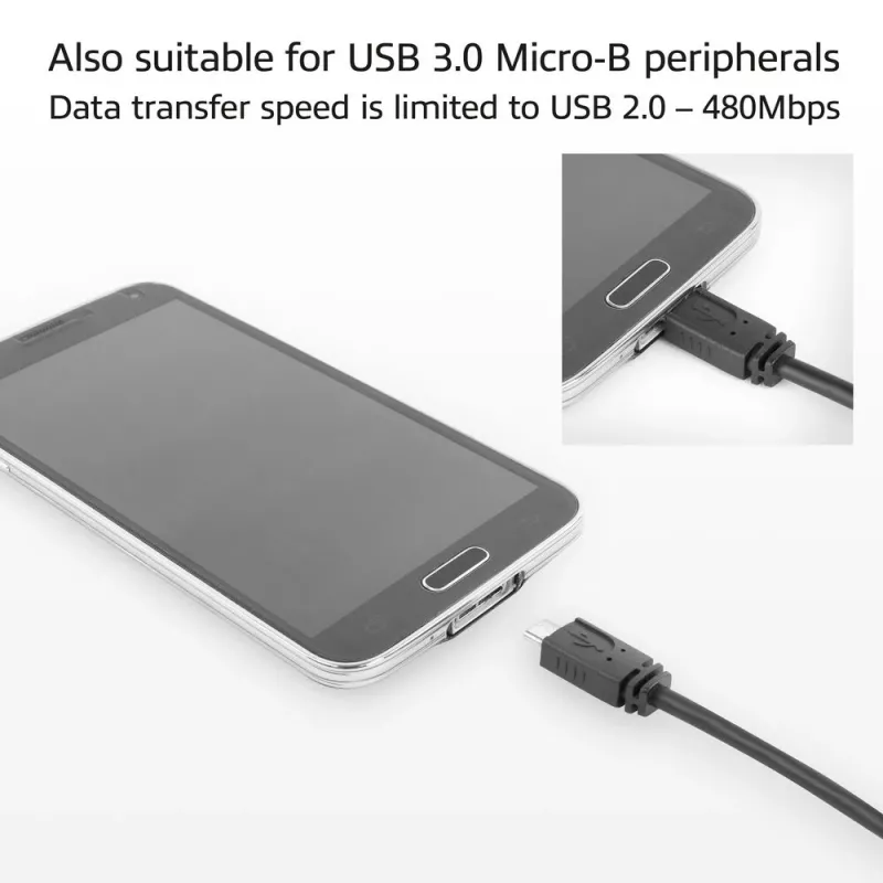 ACT Υποδοχή USB Type-C σε βύσμα USB Micro-B 2.0 Καλώδιο προσαρμογέα 0,2 m