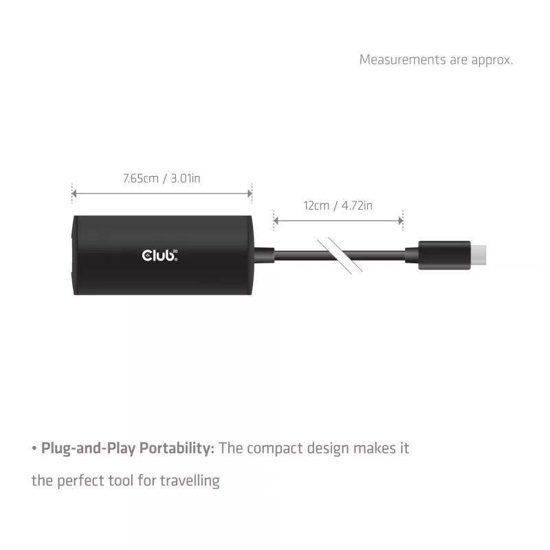 Club3D CAC-2531 Προσαρμογέας USB-C σε RJ45 Ethernet 10 Gbps