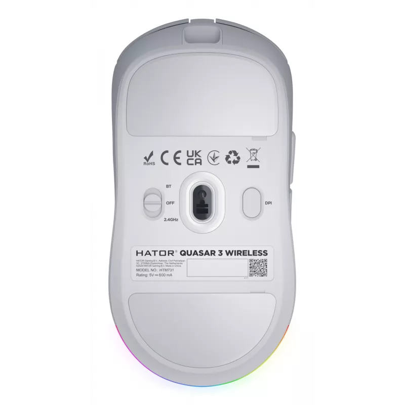 HATOR Quasar 3 Wireless Ποντίκι Gaming Αμφιδέξιο RF Wireless + Bluetooth + USB Type-A Οπτικό 12000 DPI