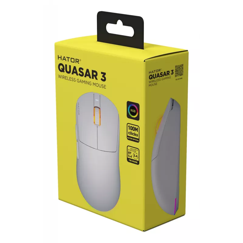 HATOR Quasar 3 Wireless Ποντίκι Gaming Αμφιδέξιο RF Wireless + Bluetooth + USB Type-A Οπτικό 12000 DPI