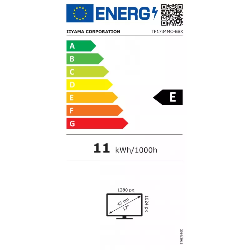 iiyama ProLite TF1734MC-B8X 17 ίντσες SXGA Open-Frame Οθόνη Αφής