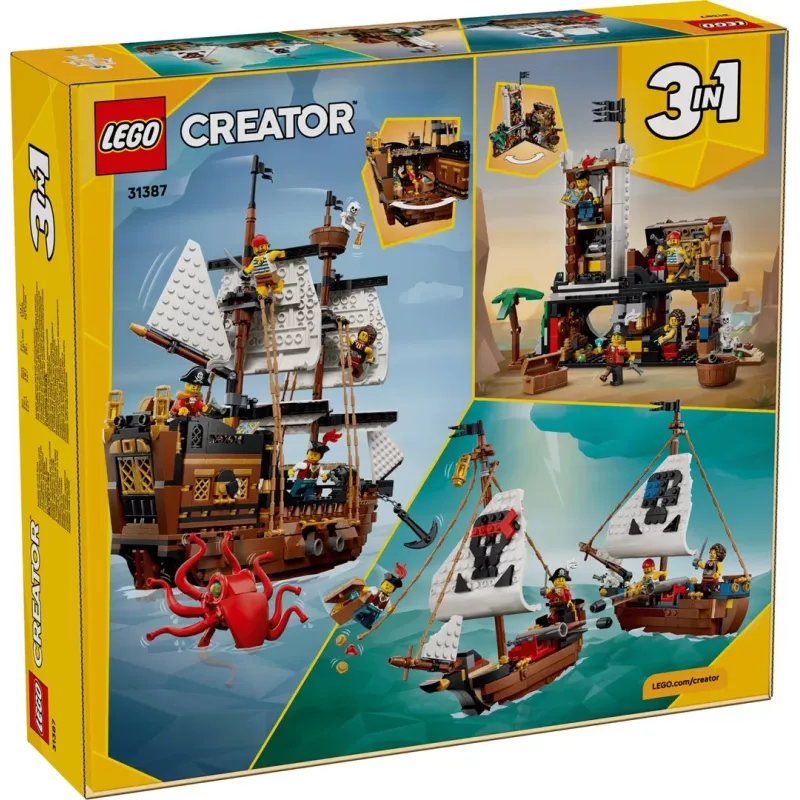 LEGO Creator 3-in-1 31387 Εμβληματικό πειρατικό πλοίο (1074 τεμ.)