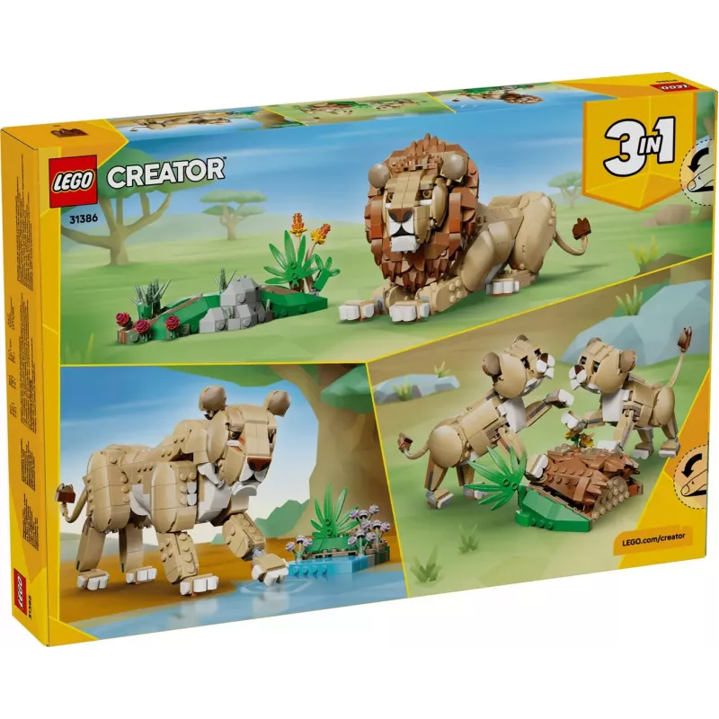 LEGO Creator 3-in-1 31386 Άγρια ζώα: Μεγαλοπρεπές λιοντάρι (839 τεμ.)