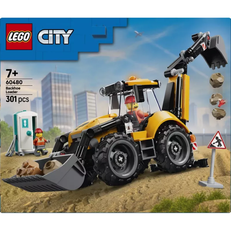 LEGO City 60480 Κίτρινος φορτωτής-εκσκαφέας (301 τεμ.)