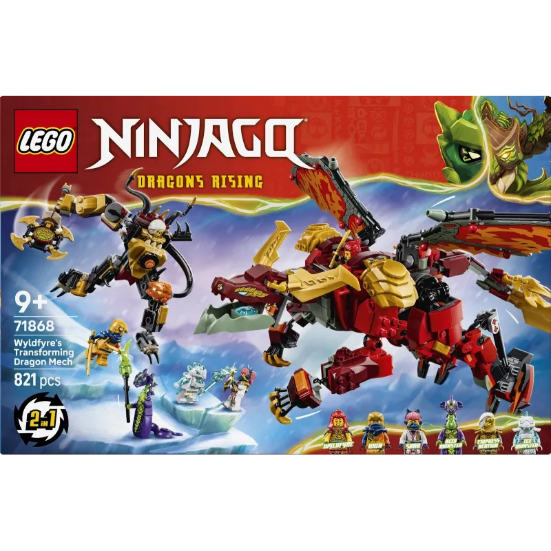 LEGO NINJAGO 71868 Μεταμορφώσιμο mech δράκου της Wyldfyre (821 τεμ.)