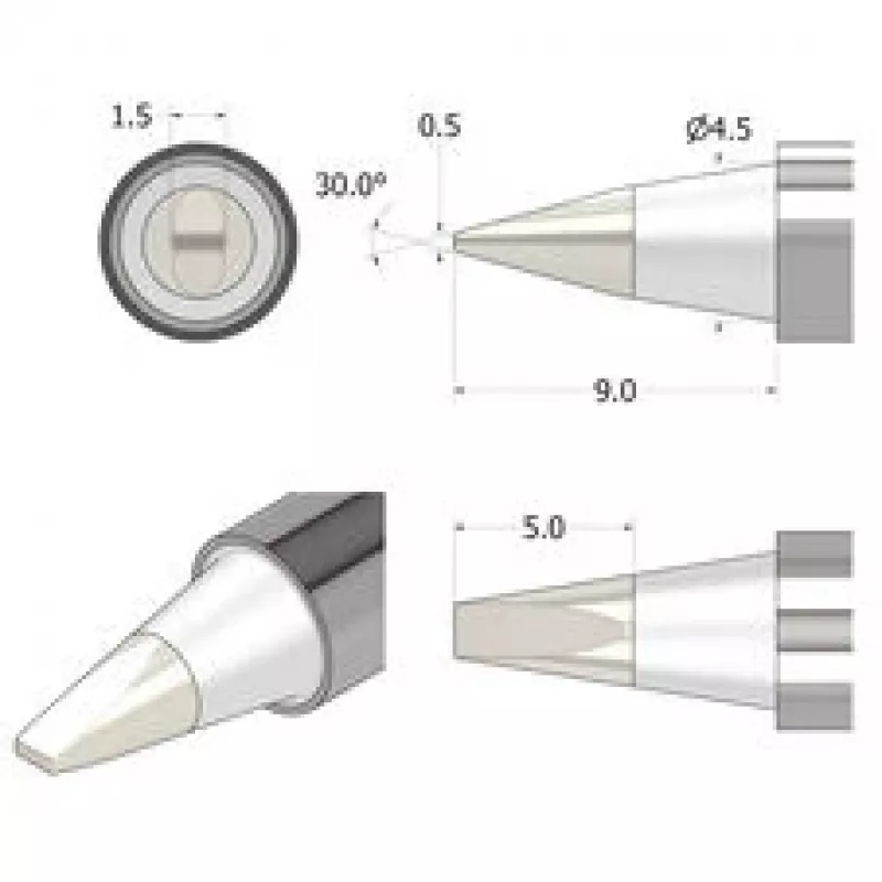 iFixit FixHub Μύτη συγκόλλησης Σμίλη 1,5 mm Ασημί