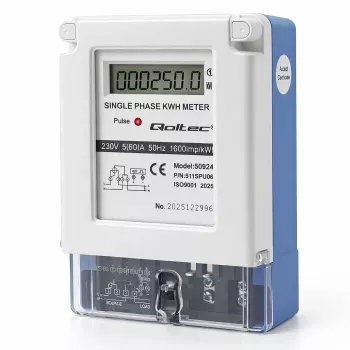 Qoltec Μονοφασικός Ηλεκτρονικός Μετρητής Ενέργειας 230V 5(60)A LCD