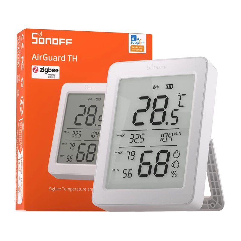 SONOFF AirGuard TH SNZB-02DR2 ZigBee Αισθητήρας Θερμοκρασίας και Υγρασίας LCD