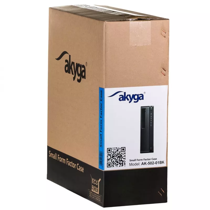 Akyga AK-502-02BK Κουτί PC SFF, Micro-ATX / Mini-ITX, 2x USB 3.0, χωρίς τροφοδοτικό, μαύρο