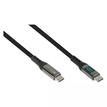 Good Connections καλώδιο φόρτισης και δεδομένων USB 2.0 100W με ψηφιακή ένδειξη USB-C σε USB-C 1m μαύρο
