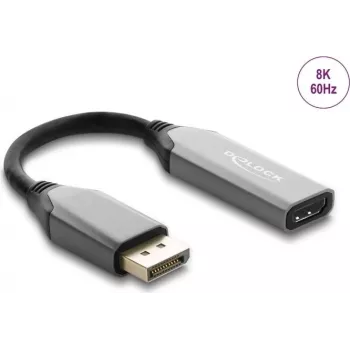 Delock Ενεργός προσαρμογέας DisplayPort 1.4 σε HDMI 8K με λειτουργία HDR