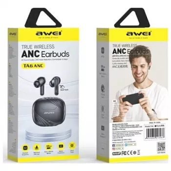 AWEI TA6 ANC Ακουστικά Bluetooth μαύρα