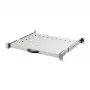 EFB-Elektronik 19 inch 1U Συρόμενο Ράφι, Ρυθμιζόμενο Βάθος 550-630 mm, Φέρουσα Ικανότητα 30 kg, Βάθος Ραφιού 800 mm, RAL 7035 Ανοιχτό Γκρι