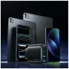 USAMS T70 40W 2xUSB-A 2xUSB-C τροφοδοτικό μαύρο