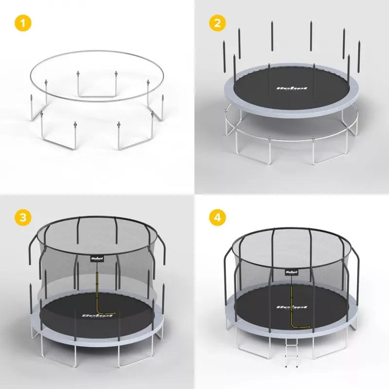 REBEL Active Trampoline PRO 15ft/457cm - Μαύρο/Μπλε