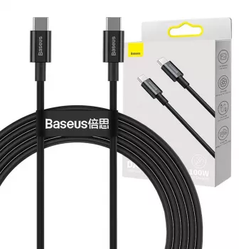 Baseus Superior Καλώδιο USB-C σε USB-C 1m Μαύρο 100W Γρήγορη Φόρτιση & Συγχρονισμός Δεδομένων