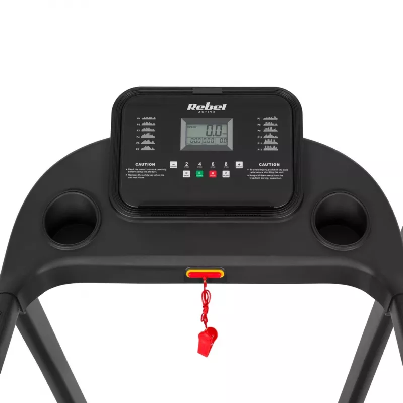 REBEL ACTIVE RBA-1001 Πτυσσόμενος Ηλεκτρικός Διάδρομος με Οθόνη LCD, 12 Προγράμματα, 12 km/h, Ασημί/Μαύρο