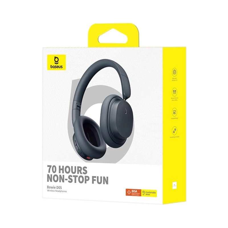 Baseus Bowie D05 Ασύρματα over-ear ακουστικά Bluetooth 5.3 - Μαύρο