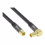 Good Connections Καλώδιο Κεραίας SAT SmartFLEX, IEC/Coax Βύσμα αρσενικό Γωνιακό σε Υποδοχή θηλυκή, Επιχρυσωμένο, Τετραπλά Θωρακισμένο, 120 dB, Μαύρο, 2 m