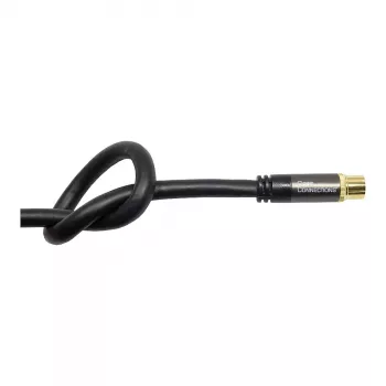 Good Connections Καλώδιο Κεραίας SAT SmartFLEX, IEC/Coax Βύσμα αρσενικό Γωνιακό σε Υποδοχή θηλυκή, Επιχρυσωμένο, Τετραπλά Θωρακισμένο, 120 dB, Μαύρο, 2 m