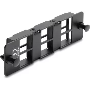 Delock πάνελ προσαρμογέα για Keystone modules 6 θύρες μαύρο 19 ίντσες HD Patch Panel 67508
