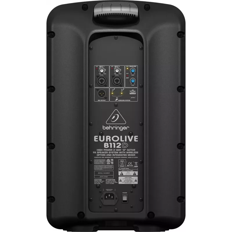 Behringer B112D Ενεργό ηχείο PA 12 ιντσών 1000W Μαύρο