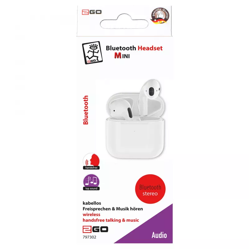 2GO ACV Bluetooth Headset TWS Mini - Λευκό