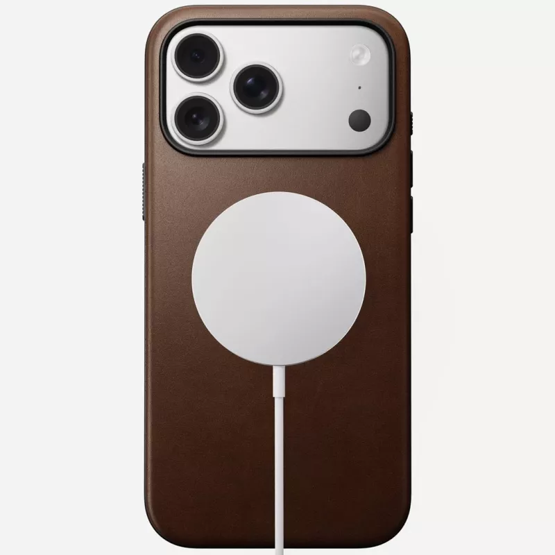 NOMAD Modern Leather Case για iPhone 17 Pro Max, Horween Δέρμα, Rustic Brown, MagSafe-compatible
