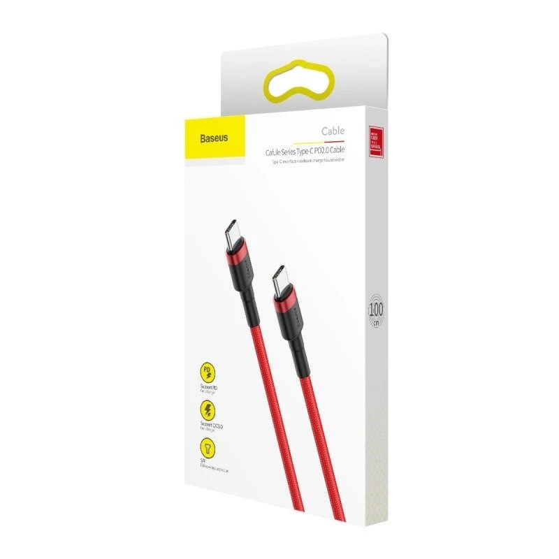 Baseus Cafule Καλώδιο USB-C σε USB-C 60W 1m Κόκκινο