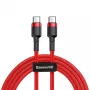 Baseus Cafule Καλώδιο USB-C σε USB-C 60W 1m Κόκκινο