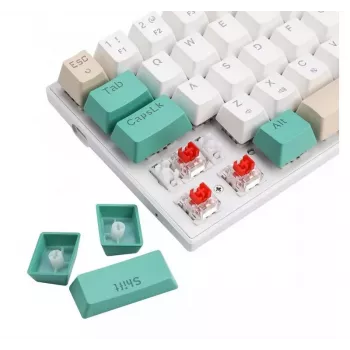 Defender VEXX GK-084 μηχανικό πληκτρολόγιο gaming, διάταξη 75%, διακόπτες Outemu Red, λευκό