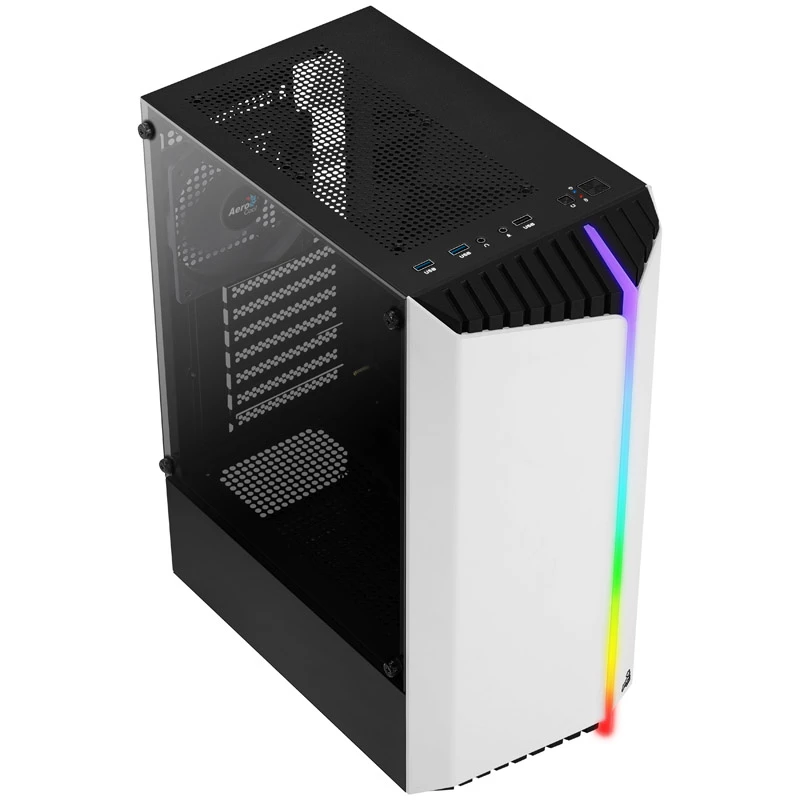Aerocool Bionic V1 Midi-Tower, RGB, Tempered Glass - Μαύρο/Λευκό